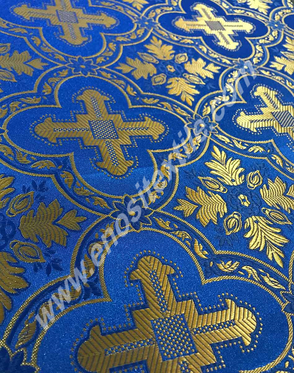 KL-036 Blue-Gold Brocade Fabrics